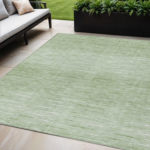 5' X 8' Artichoke Green And Green Abstract Washable Indoor Outdoor Area Rug-0